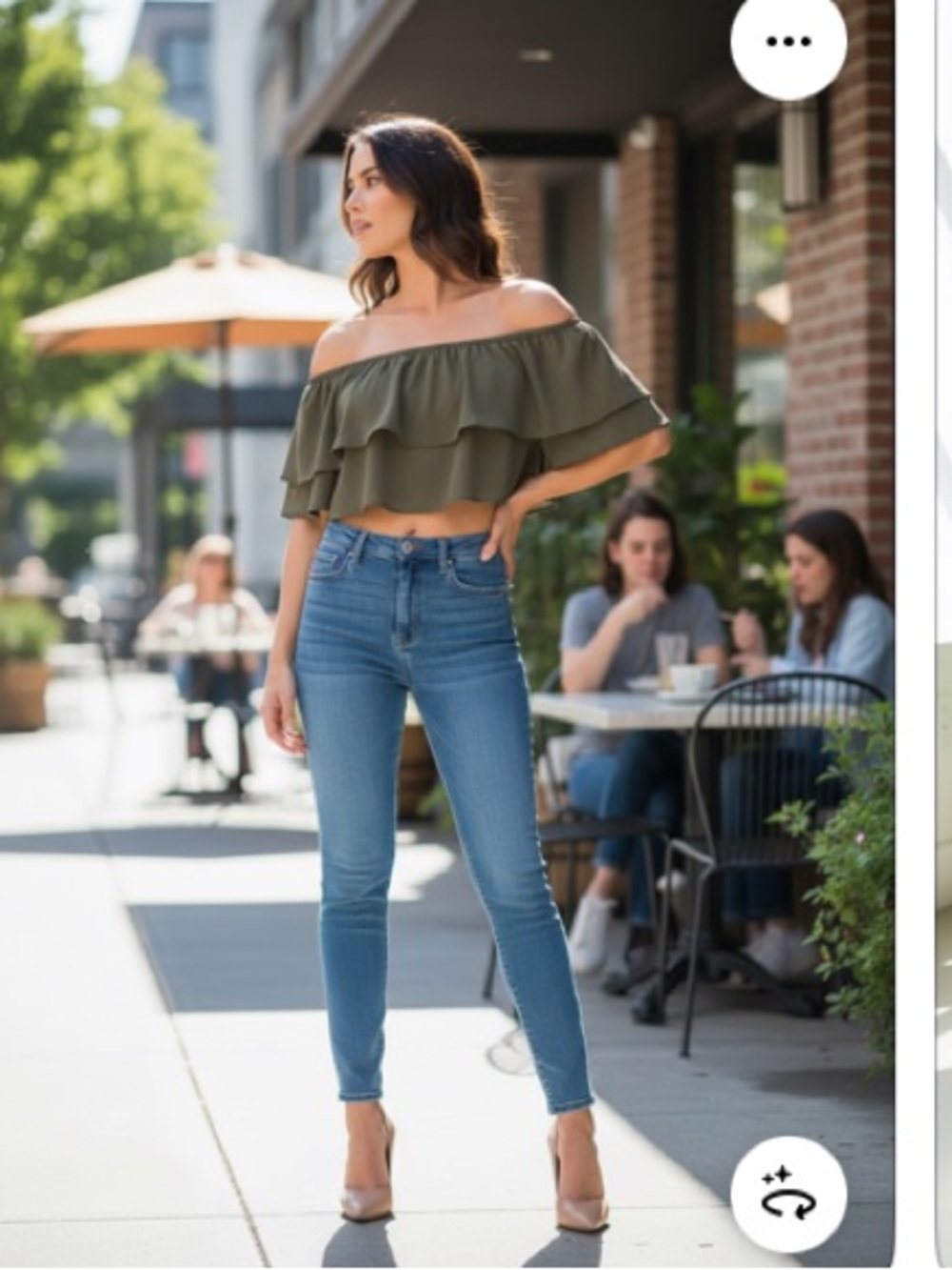 NWOT Boutique off the shoulder ruffle top